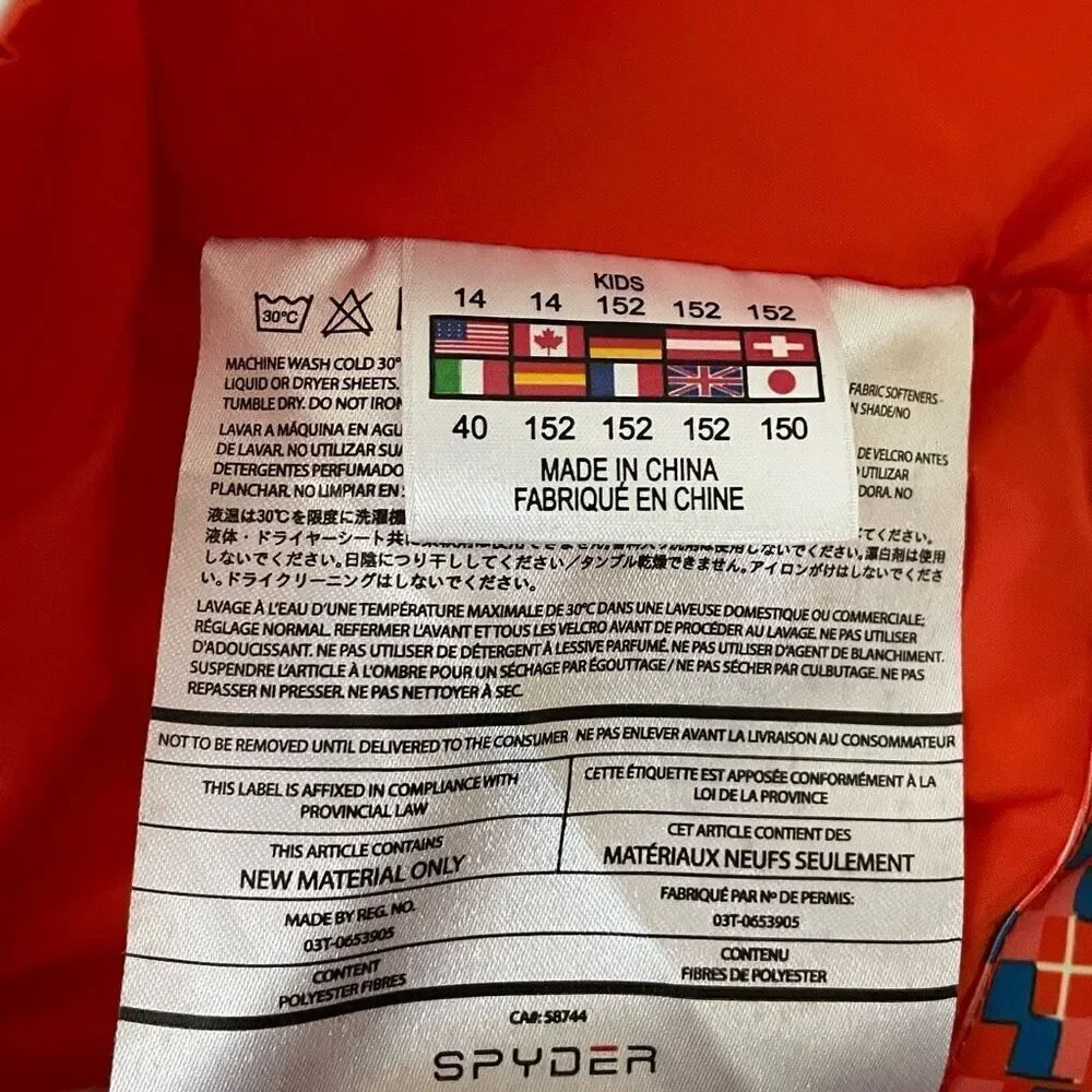 Spyder Girl's Hottie Ski Jacket Coat Orange Youth size 14